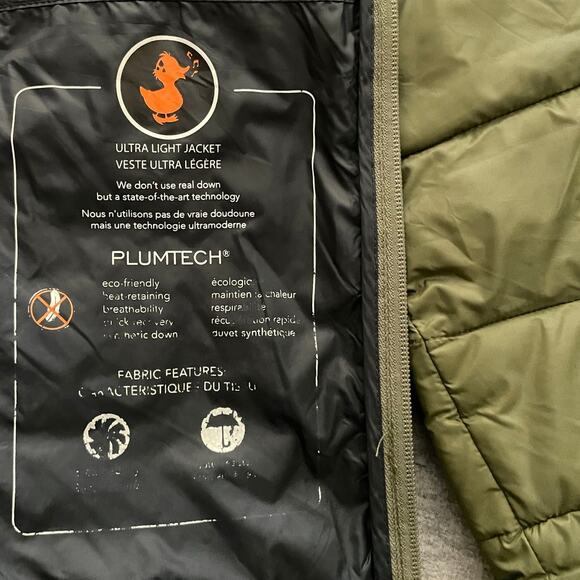 Save The Duck PlumTech Mens Size M Green Quilted Ultra Light Jacket - Picture 8 of 13